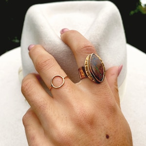 Gold Boulder Opal Ring