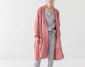 Oversized Linen Jacket, Long Linen Kimono Jacket, Linen Jacket, Plus Size Clothing
