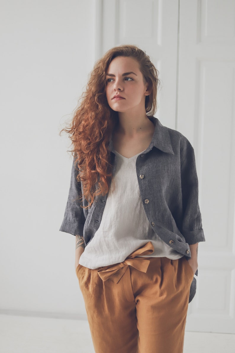 Classic Washed Women Linen Trousers NICE Linen Pants Loose Fit Linen Pants for Women