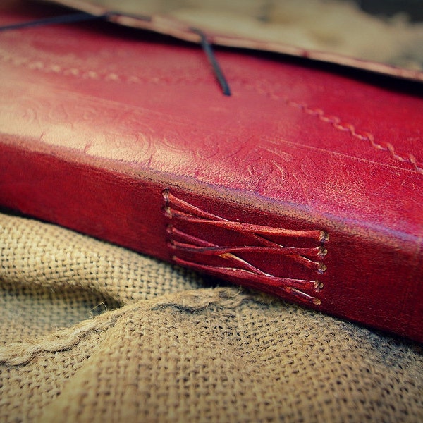 BIG SALE / Handmade Leather Guest Book / Handcrafted Leather Journal / Leather Diary / Leather Notebook / Vintage Leather Photo Album