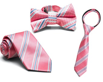 C Toddlers and Standard Tie for Infants Littlest Prince Matching Bow Tie Youth /& Men Zipper Tie