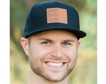Best Dad Ever Snapback | Black | Flat Bill Matching "Daddy and Me" Comfortable Baseball Cap | Adult | Hat for Dad | Men's Hats