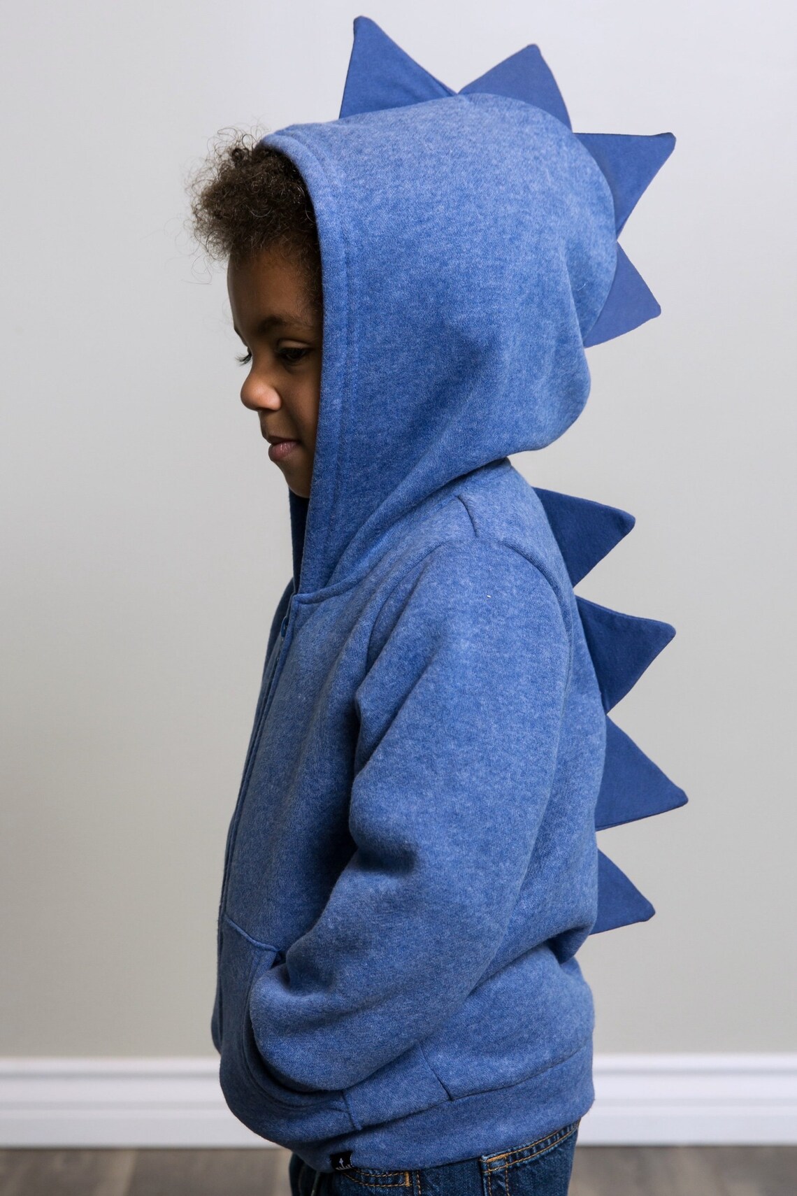 Blue Dino Hoodie Children's Dinosaur Spike Hoodie Two Etsy