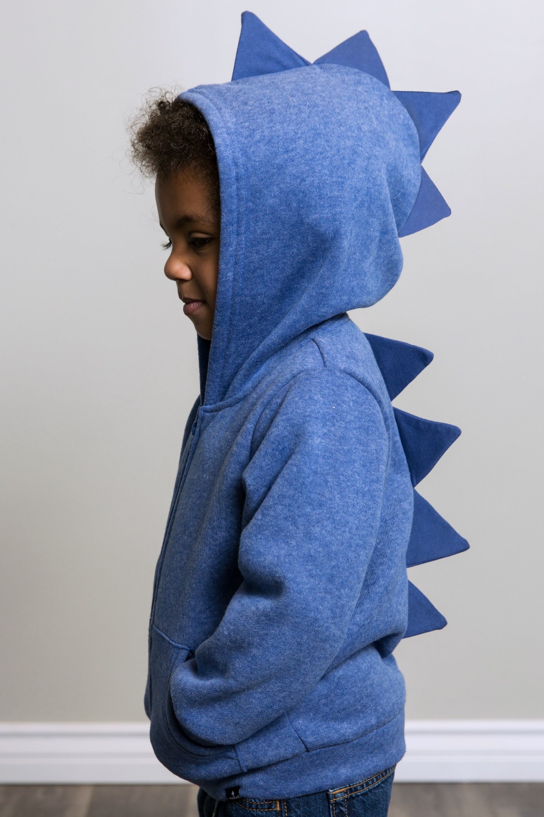 Blue Dino Hoodie Children's Dinosaur Spike Hoodie Two Etsy