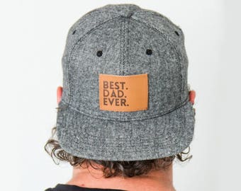 Best Dad Ever Snapback | Tweed | Flat Bill Matching "Daddy and Me" Comfortable Baseball Cap | Adult | Hat for Dad | Men's Hats