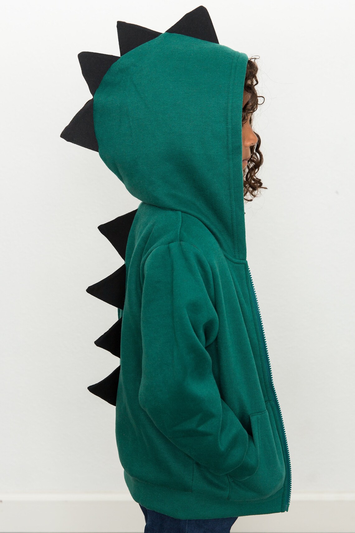 Green Dino Hoodie Children's Dinosaur Spike Hoodie Two Etsy
