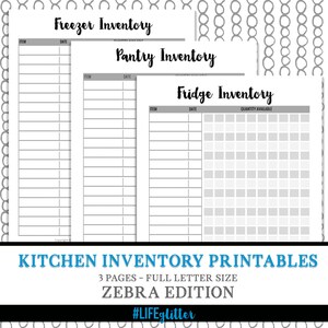 Küchen Organisation - Meal Plan, Küchen Bestandsaufnahme - Organisation - Kühlschrank Bestand Gefrierschrank Bestand Vorratskammer Bestand Digitaler Download