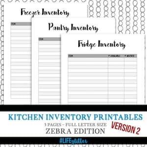 Küchen Organisation - Meal Plan, Küchen Bestandsaufnahme - Organisation - Kühlschrank Bestand Gefrierschrank Bestand Vorratskammer Bestand Digitaler Download