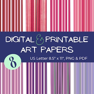 Scrapbook Paper - Digital Paper Backgrounds - Printable Paper - Valentine&#39;s Craft Papers - Craft Supplies - Scrapbook Supplies