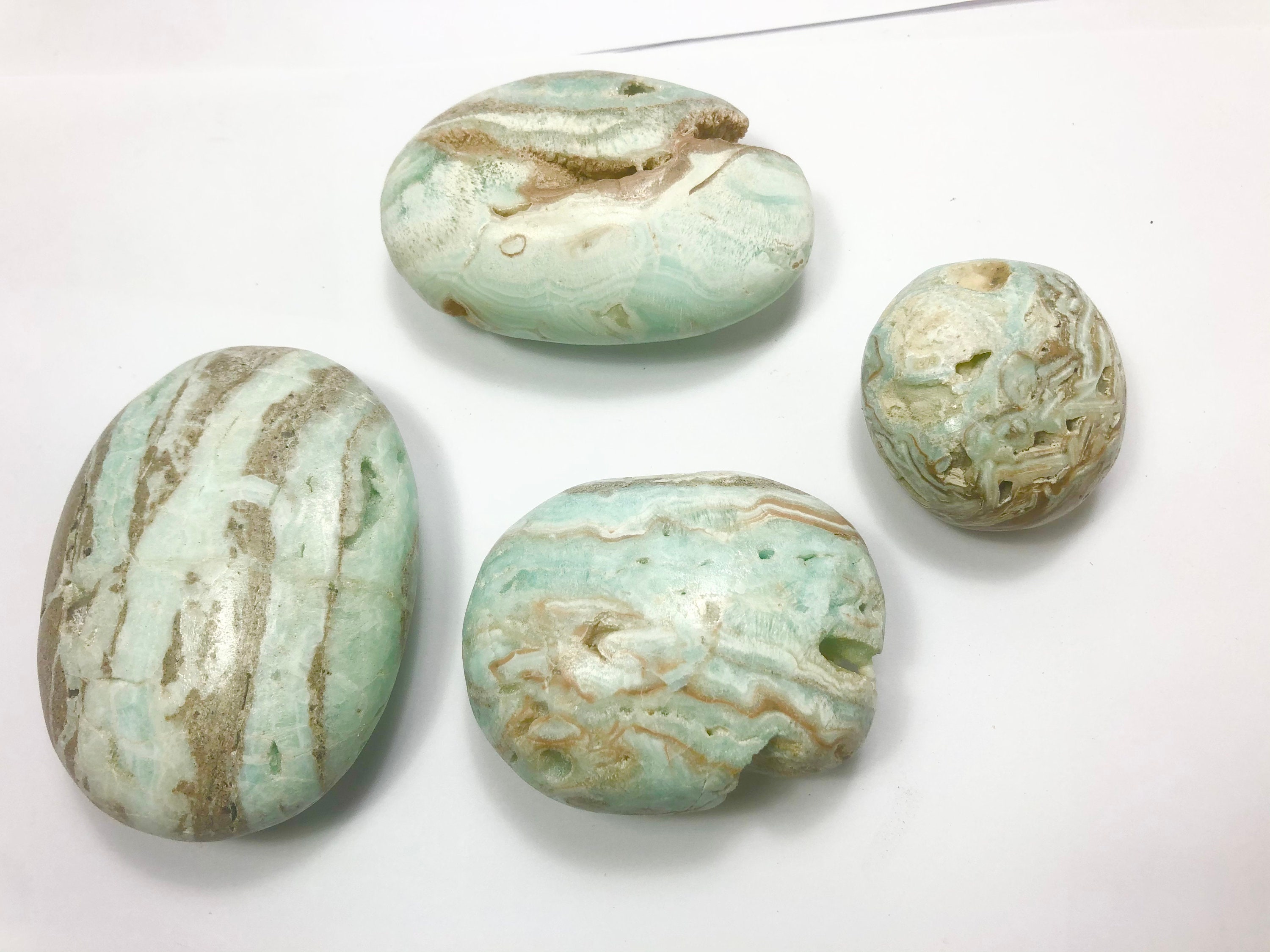 408 Grammes | 4Pcs Lot New Find Top Grade Aragonite Hearts Pakistan