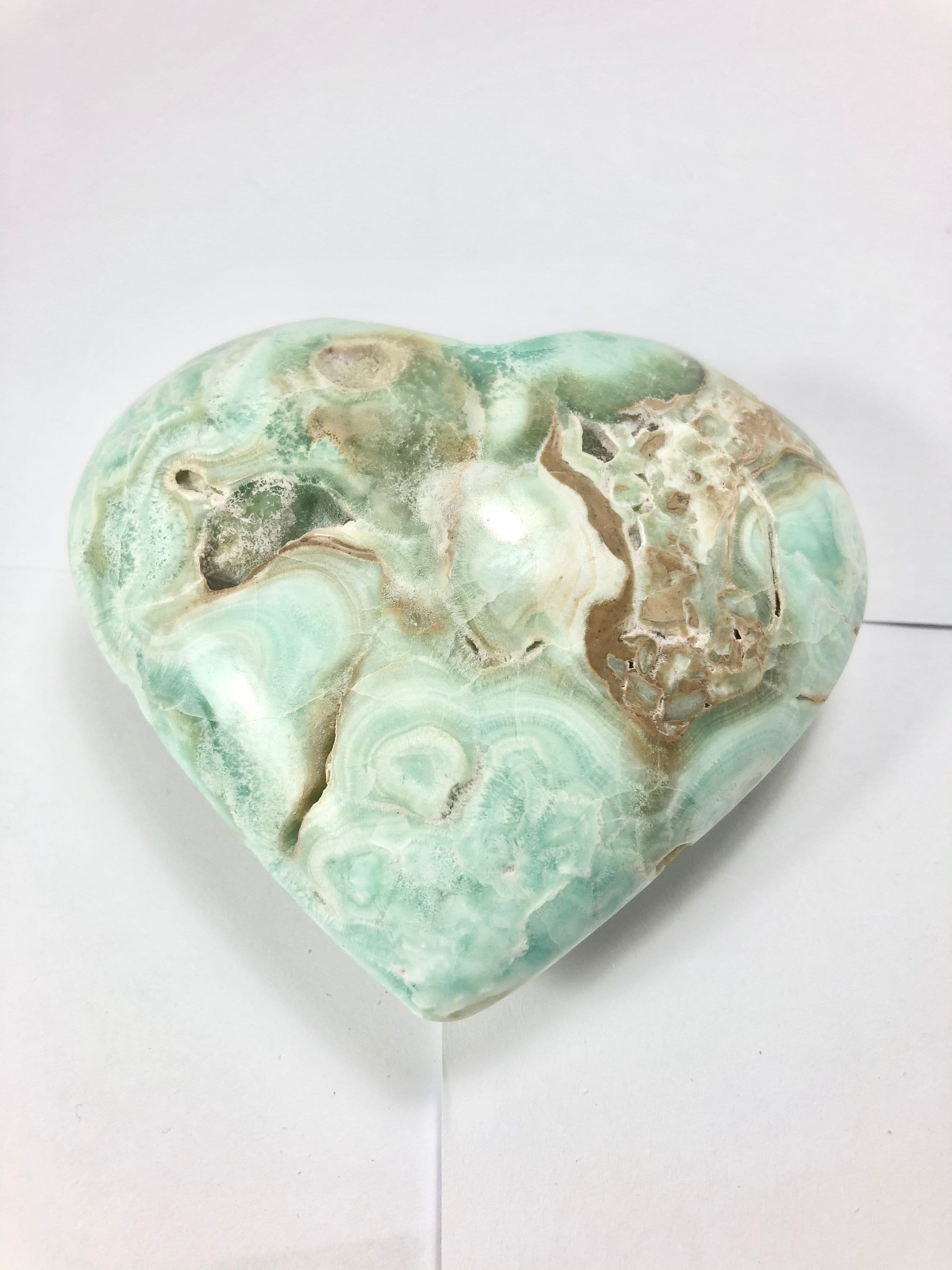 217 Grammes New Find Big Blue Aragonite Love Heart Pakistan