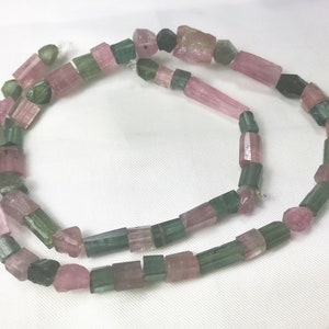 16” stunning crystallised multi colour natural tourmaline beads strand T98