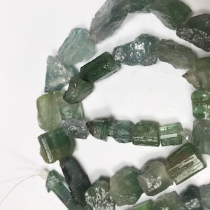 Sale 16” 245Ct Chunky Beautiful Shaped Green& Indicolite Blue Tourmaline Beads Strands Afghanistan T850
