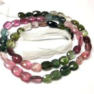16” 75CT Gem grade Hand Polished Faceted Tourmaline  Beads String Afghanistan
