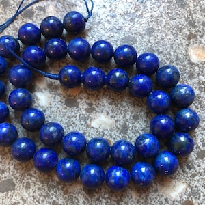 100% Natural No Dye Lapis Lazuli 9mm hand  Bead Afghanistan L253