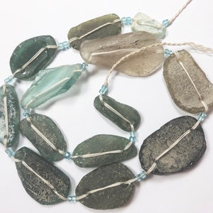 Stunning Genuine Ancient Roman Glass Fragment beads with 1000-1500 years old 272