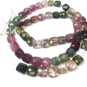 16” 75CT Gem grade Hand Polished Cylinderical shaped Faceted Tourmaline  Beads String Afghanistan