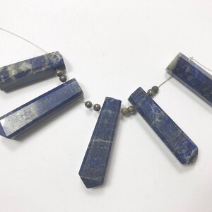long 20-30MM 5 Pcs Top Grade 100% Natural polished Pendent Bead Lapis Lazuli with Pyrite Afghanistan L142