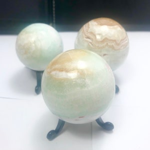 601 Grams (3PCS) New Find Top Grade carribean Calcite Crystals Spheres Pakistan