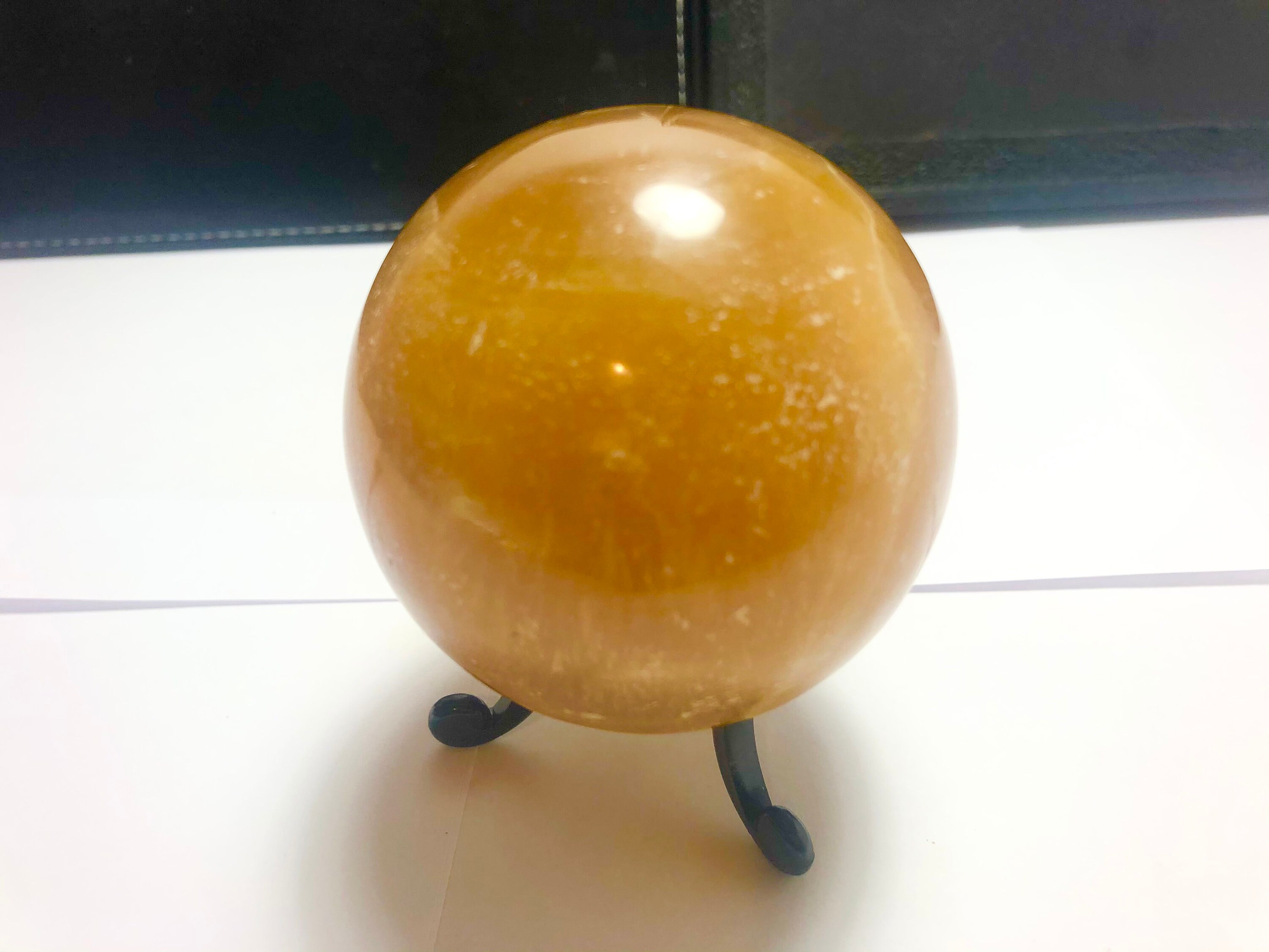 487 Grammes Top Grade Honey Calcite Crystal Sphere Pakistan
