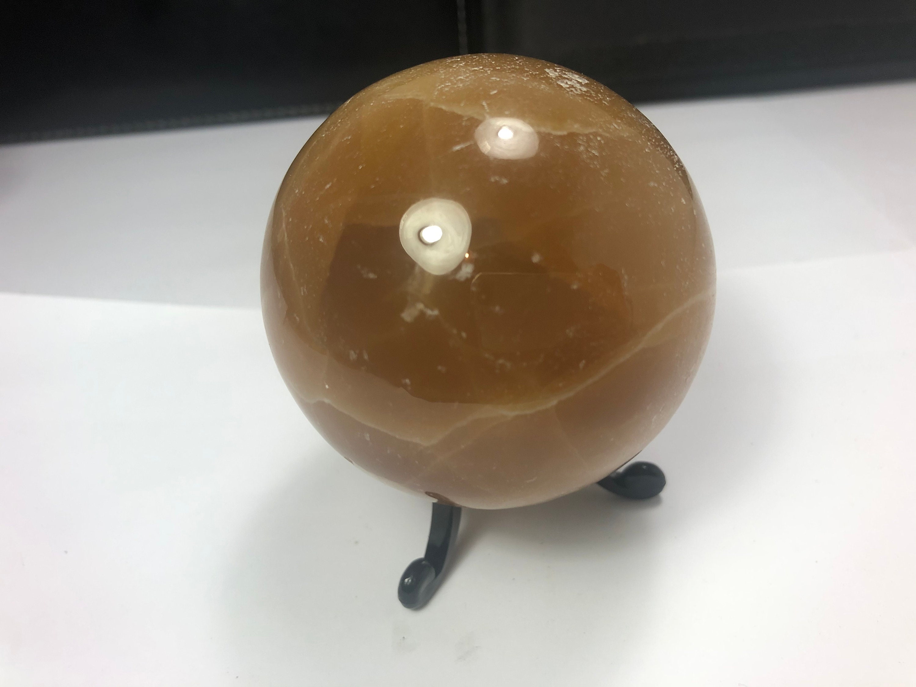 504Grams Top Grade Honey Calcite Crystal Sphere Pakistan