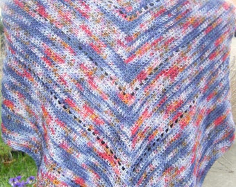 Crochet Wool Shawl 'Lunasadh Fires'