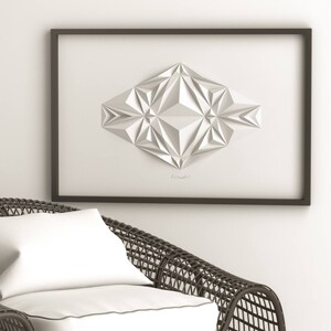 Living room art Wall Hanging Home Office Abstract Mini Wall Sculpture Decor Object White Paper Relief Modern-by Kubo Novak-Icosa222 image 3