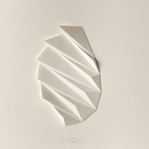 Living room art Wall Hanging Home Office Wall Sculpture Origami Abstract Decor Object Art White Paper Relief Gift Architect Pleat2 image 10