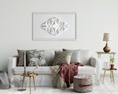 Living room art Wall Hanging - Home Office - Abstract Mini Wall Sculpture Decor Object - White Paper Relief - Modern-by Kubo Novak-Icosa222