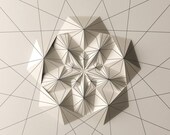 Geometric Wall Decoration - Art Relief - Folded Paper Crystal Mosaic - Modern Geometric Abstract Sculpture - By Kubo Novak -Draw 6EC5