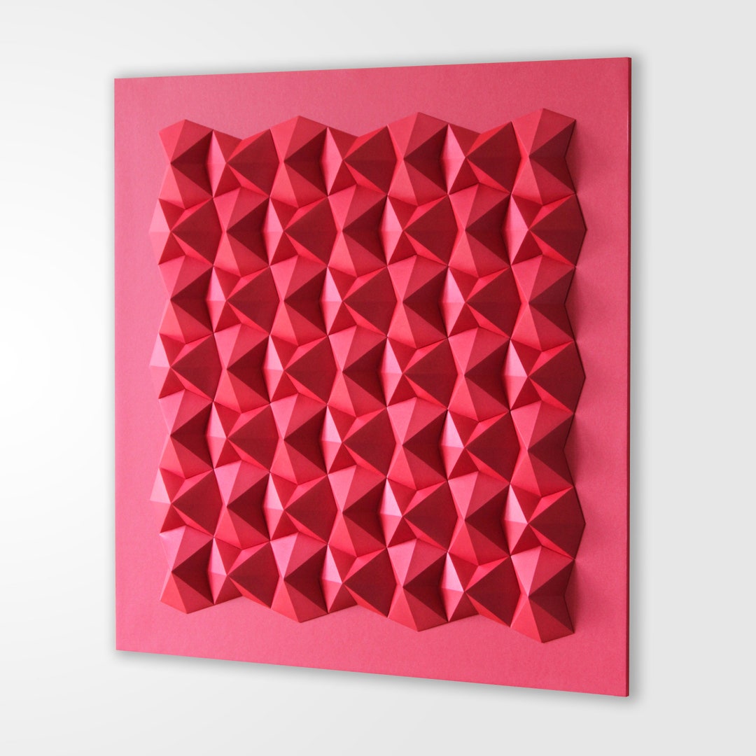 Red Wall Sculpture Interlocking Paper - Etsy