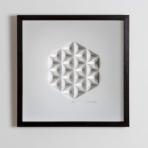 Erste Hochzeit Jubiläum Wohnzimmer Kunst Wand Kunst Home Office Wand Skulptur Geometrisch Modernist Minimal Origami Weiß Abstrakte Dekoration