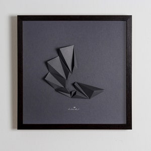 SCULTURA PARETE NERA Abstract Hotel Art Wall Hanging Home Office Geometria Relief Art per l'Architettura Kubo Novak - Pleat3B
