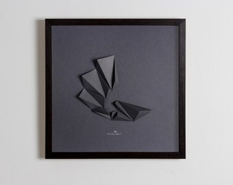 BLACK WALL SCULPTURE Abstract Hotel Art Wall Hanging Home Office Geometry Relief Art for Architecture  Kubo Novak - Pleat3B