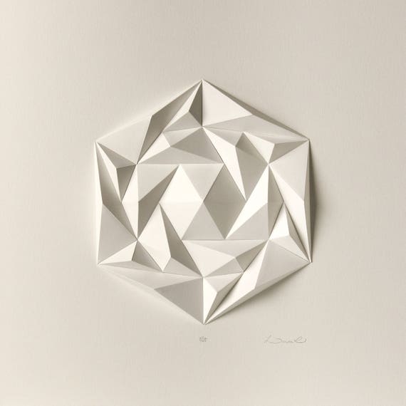 Geometric Paper Wall Art – Triangle Abstract Sculpture, Modern Mosaic