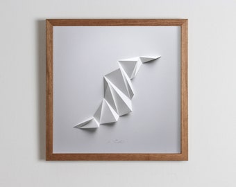 ABSTRACT WALL SCULPTURE large paper art Living room Home Office Origami Abstract Decor Object Art White Relief Gift Architect Pleat4W