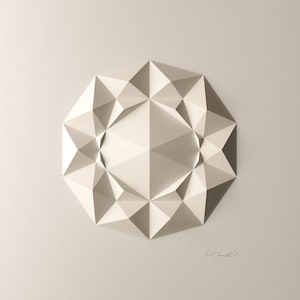 Geometrische Wanddekoration - Kunst Relief - gefaltet Papier Kristall Mosaik - moderne geometrische abstrakte Skulptur - erstellt von Kubo Novak - DodecaF1