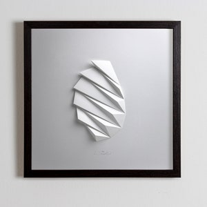 Soggiorno arte Parete Appesa - Home Office Wall Sculpture - Origami Abstract Decor Object Art White - Paper Relief - Gift Architect Pleat2