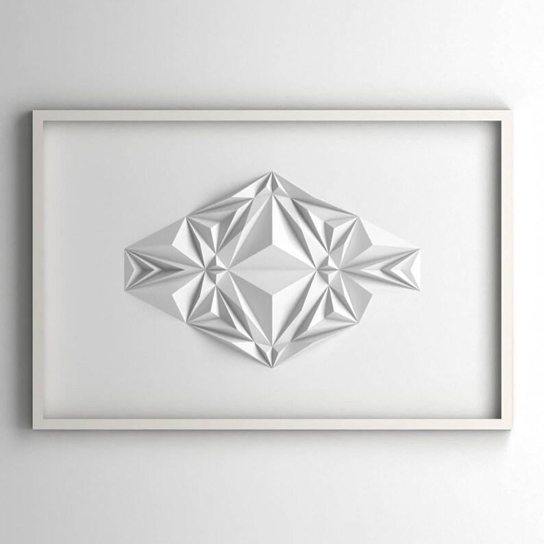 Living room art Wall Hanging Home Office Abstract Mini Wall Sculpture Decor Object White Paper Relief Modern-by Kubo Novak-Icosa222 image 2