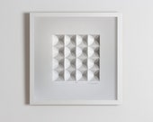 Living room art Wall Hanging - Home Office Wall Sculpture - Wall Art - Geometric Modernist Minimal Origami White Abstract Decoration