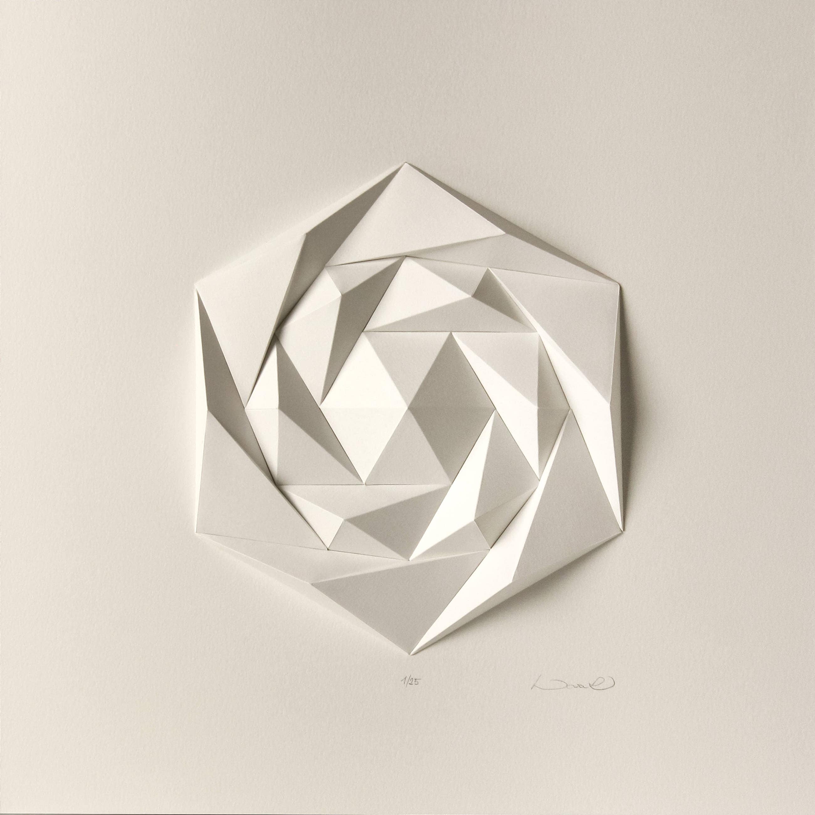 3D Wall Sculpture-Minimalist Geometric Origami Art-White Paper Mosaic Relief-Polygonal Modern Abstract-Gift for Architect-Decor Icosa3M3