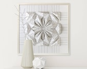Drawing Wall Sculpture Origami - Black and White - Art Relief - Modern Geometric Abstract Decor Object - By Kubo Novak -Draw 5V8