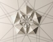Geometric Wall Decoration - Art Relief - Folded Paper Crystal Mosaic - Modern Geometric Abstract Sculpture - By Kubo Novak -Draw 5EC5