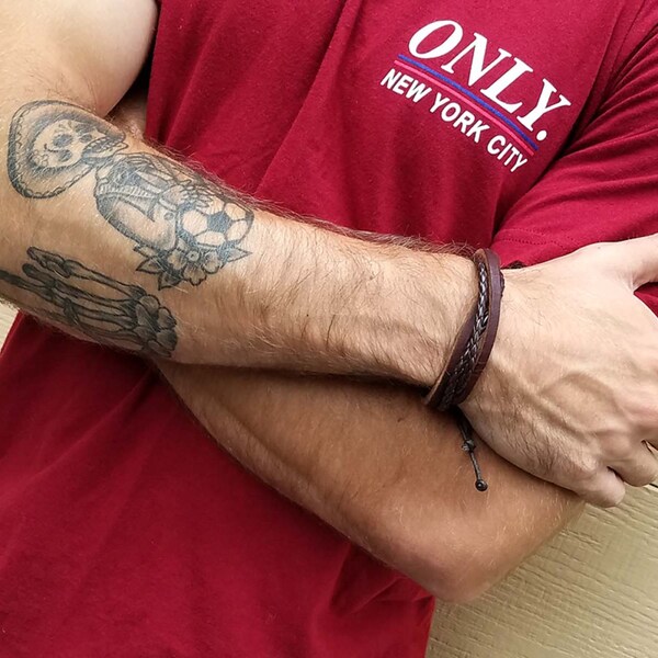 brown hand braided leather bracelet, leather bracelet, braided leather, brown leather, mens bracelet, leather, mens leather bracelet, dudes