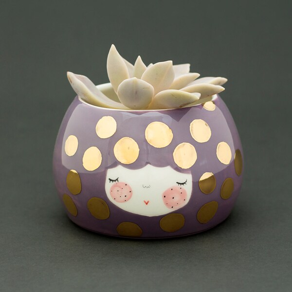 Handgemaakte keramische plantenbak in paars / succulente planter / keramische schotel / pot / home decor / plant houder