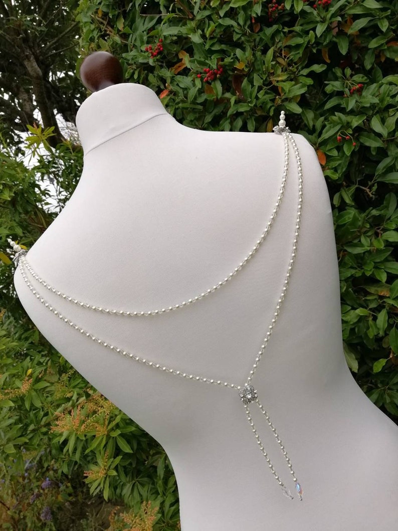 beaded drape accessories. backless dress drape Back drape dress adornment dress embellishment crystal drapes wedding dress drapes