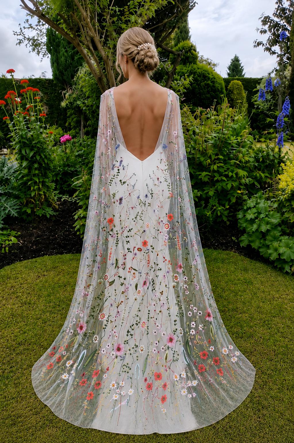 backless cape dress 153cm This style sits model:Selina What Away to Go Size:US Size 22W
