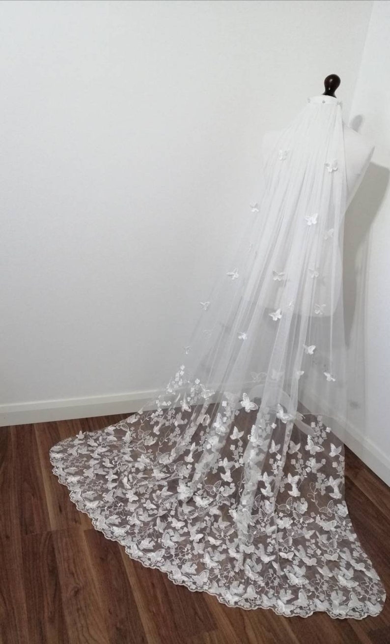 Butterfly veil bridal veil delicate veil wedding veil Etsy