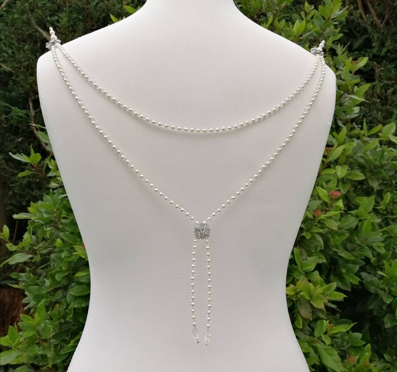 beaded drape accessories. backless dress drape Back drape dress adornment dress embellishment crystal drapes wedding dress drapes