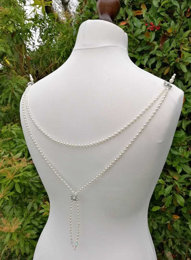 beaded drape accessories. backless dress drape Back drape dress adornment dress embellishment crystal drapes wedding dress drapes